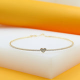 18K Gold Filled Neck Choker With Heart Zirconia Stones (H50)