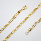 18K Gold Filled 4mm Figaro Chain (F88)
