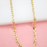 18K Gold Filled 4mm Diamond Cut Rolo Link Chains (F159)