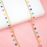 18K Gold Filled Enamel Star Choker For Wholesale Necklace Choker Dainty Jewelry (G55)