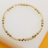 18K Gold Filled CZ Beaded Bracelet (B59)