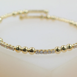 18K Gold Filled CZ Beaded Bracelet (B59)
