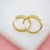 18K Gold Filled Designed Infinite Zirconia Huggies Earring