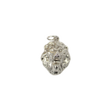 18K Rhodium Filled Large Lion Pendant King of the Jungle Necklace Charm (A60)