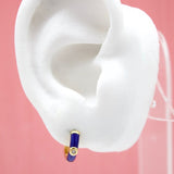 18K Gold Filled Colorful Huggies Earrings With CZ Cubic Zirconia Stone (L288)