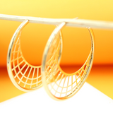 18K Gold Filled Designed Hoop Earrings