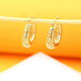 18K Gold Filled Floral Designed Hoops