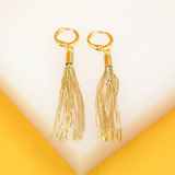 18K Gold Filled Hoop Tassel Earrings