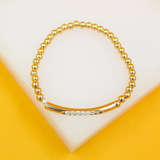 Half Gold Half Pearl Bracelet (I387)