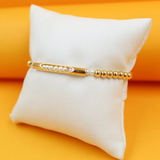 Half Gold Half Pearl Bracelet (I387)
