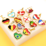 18K Gold Filled Flags Enamel Pendant