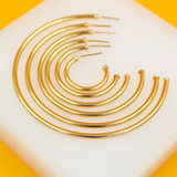 18K Gold Filled Large Thin Open Hoop Earrings