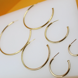 18K Gold Filled Large Thin Open Hoop Earrings