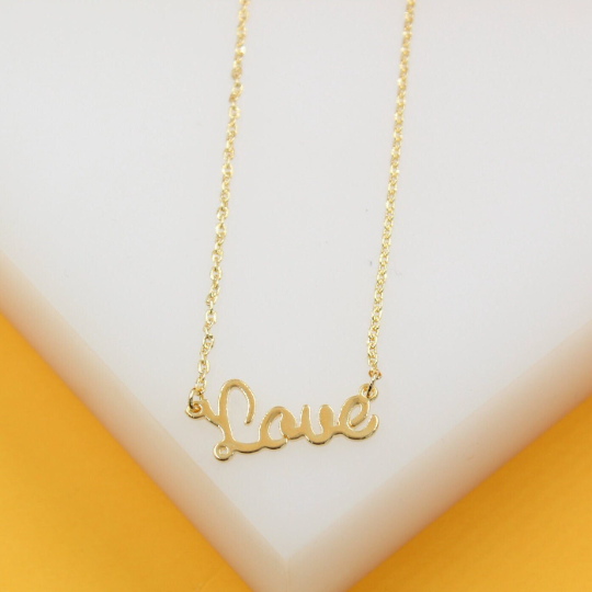 18K Gold/Rhodium Filled Love Necklace