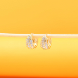 18K Gold Filled CZ Hoop Earrings (J179)