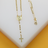 18K Rhodium Filled Catholic Rosary With Crucifix  (G191A)