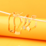 18K Gold Filled Designed Hoop Earrings (J252-J253)