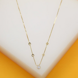 18K Gold Filled Box Chain With Gold Beads