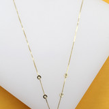18K Gold Filled Box Chain With Gold Beads