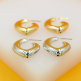 18K Gold Filled Thick Pointed Hoop Earrings (J235)