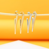 18K Gold/Rhodium Filled Triangle Earrings (J173)
