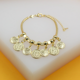 18K Gold/Rhodium Filled Bracelet Coin Charms
