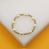 18K Gold Filled Pearl Bracelet