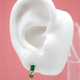 18K Gold Filled Colorful Huggies Earrings With CZ Cubic Zirconia Stone (L288)