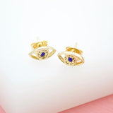 18K Gold Filled Evil Eyes Stud Earrings (L94)