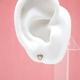 18K Gold Filled Outlined Heart Stud Earrings (L9)