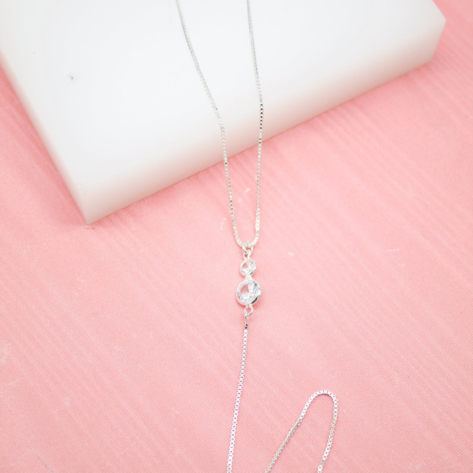 Clear Dangle CZ Stones Necklace (G150)
