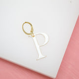 18K Gold Filled Enamel Color Letter A-Z Letter Pendant French Hook (A69)