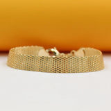 Gold Designed Mesh Link Bracelet (I143)