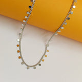18K Rhodium Filled Round Circle Charm Choker (G25)