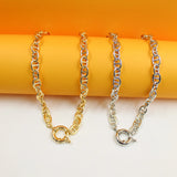 18K Gold Filled Mariner Slim Puffy Link Chain (F102)