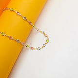 18k Gold Filled ROUND Multi-Color CZ Stone Necklace