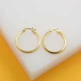 18K Gold Filled Thin Lever Back Hoop Earrings (K115A)