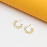 18K Gold Filled Spike Pearl Open Hoops (K269)(K103A)(K103)