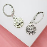 18K Gold Filled Small Medusa Charm Huggie Hoop Dangle Drop Earrings