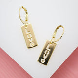 18K Gold Filled Love Dainty Huggie Dangle Earrings