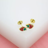 18K Gold Filled Strawberry Stud Earrings