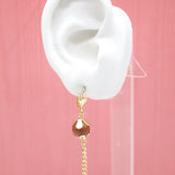 18K Gold Filled Brown Aventurine Stone Earrings (K262)