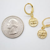 18K Gold Filled Small Medusa Charm Huggie Hoop Dangle Drop Earrings