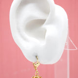 18K Gold Filled Golden Ball French Latch Lever Back Earrings