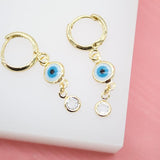 18K Gold Filled Evil Eye Dangle & Drop Earrings With CZ Cubic Zirconia