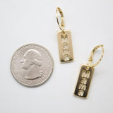 18K Gold Filled MAMA Huggie Dainty Hoop Earrings (L209)
