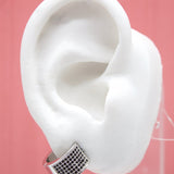 18K Gold Filled Huggies Earrings With CZ Cubic Zirconia Black Stones