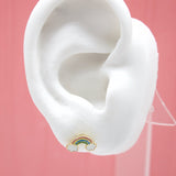 18K Gold Filled Rainbow Stud Earrings (J163)