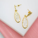 18K Gold Filled Tear Drop CZ Dangle Stud Earrings