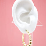 18K Gold Filled Gold Beaded Dangle Stud Earrings (K74)